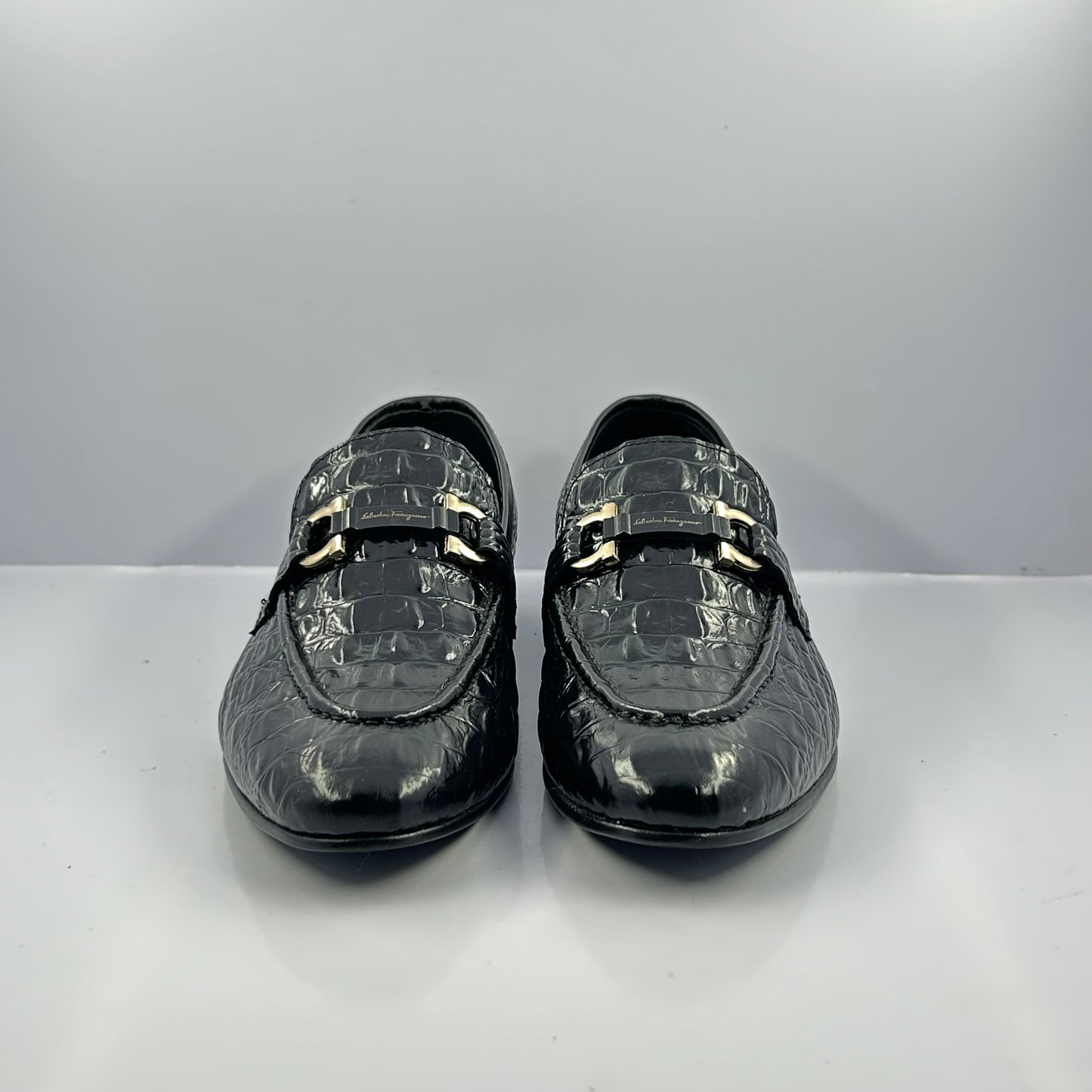 Onyx Croc Bit Loafer
