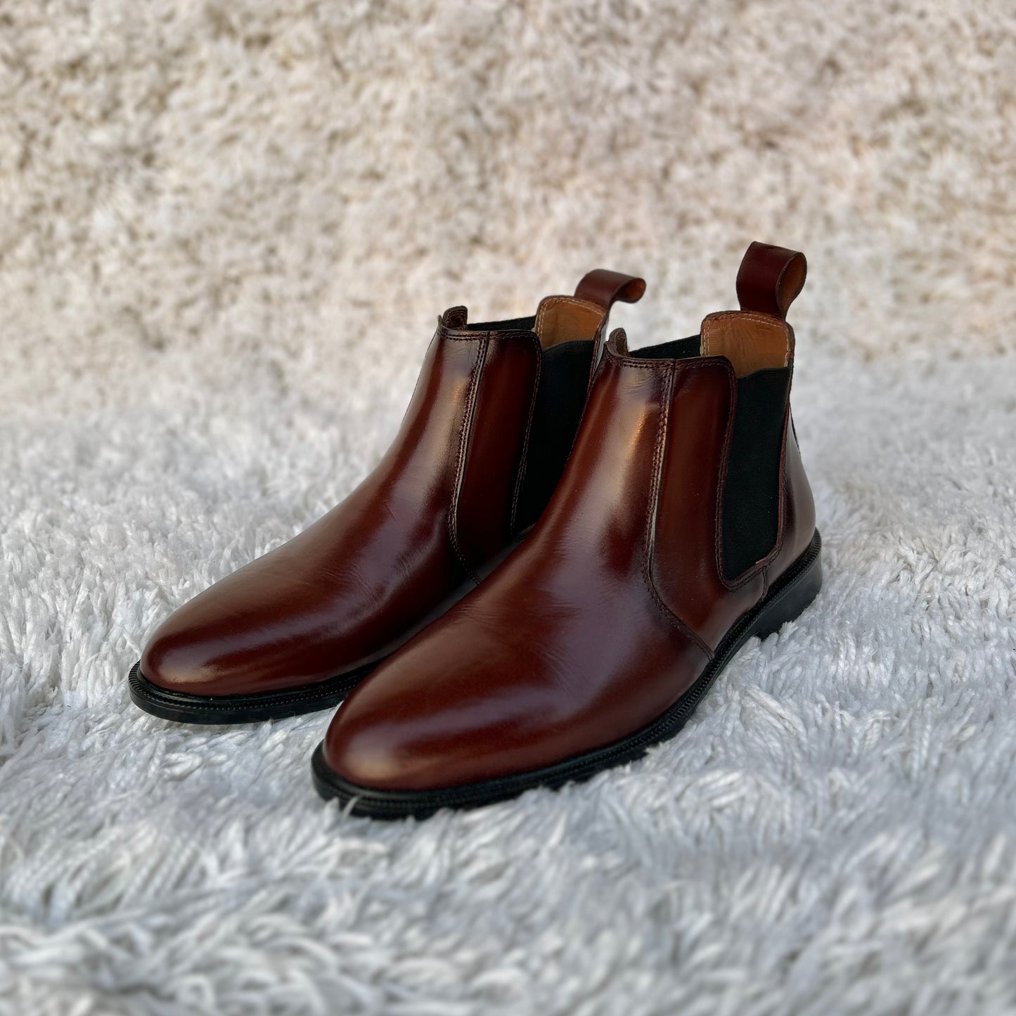 Men’s Premium Chelsea Leather Boots – Black & Brown | Affordable Genuine Leather Slip-On Boots